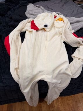 Kids Cream Chick One-Piece Hooded Pajama